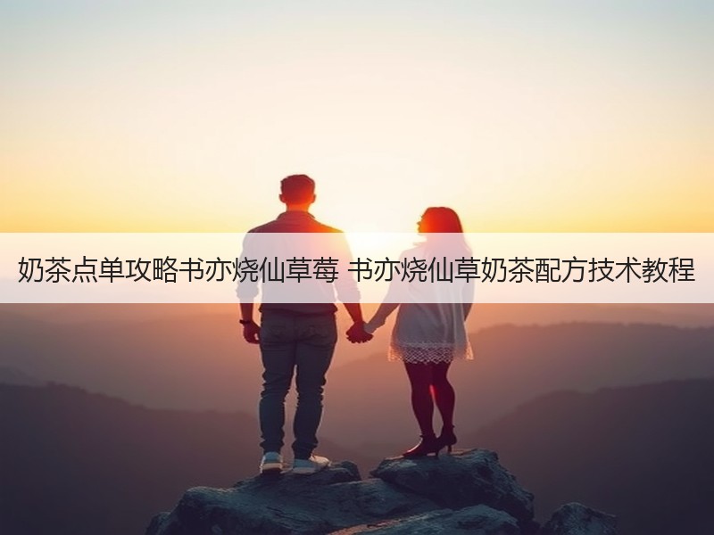 奶茶点单攻略书亦烧仙草莓 书亦烧仙草奶茶配方技术教程
